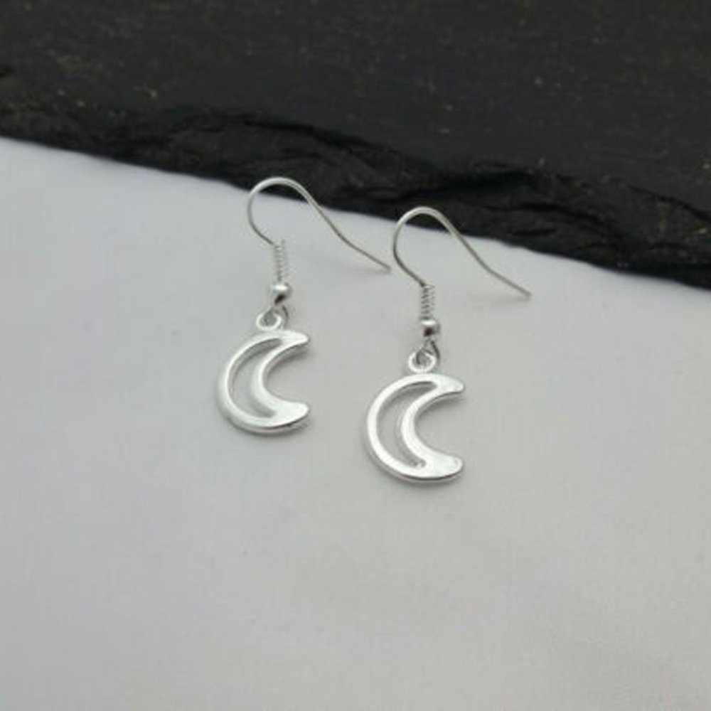 Moon Silver Earrings - Picture 3 of 5